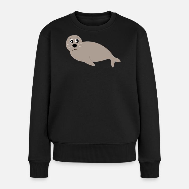 phoques phoques phoques animaux - Pull Premium bio Femme - noir
