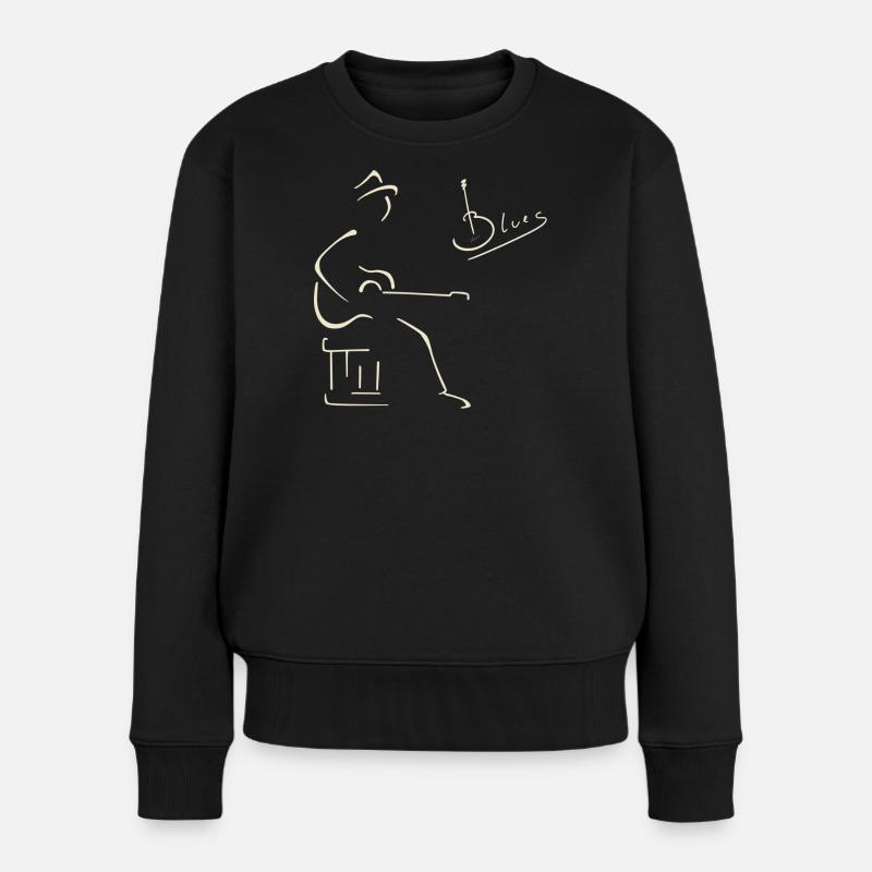 Guitariste blues - Pull Premium bio Femme - noir