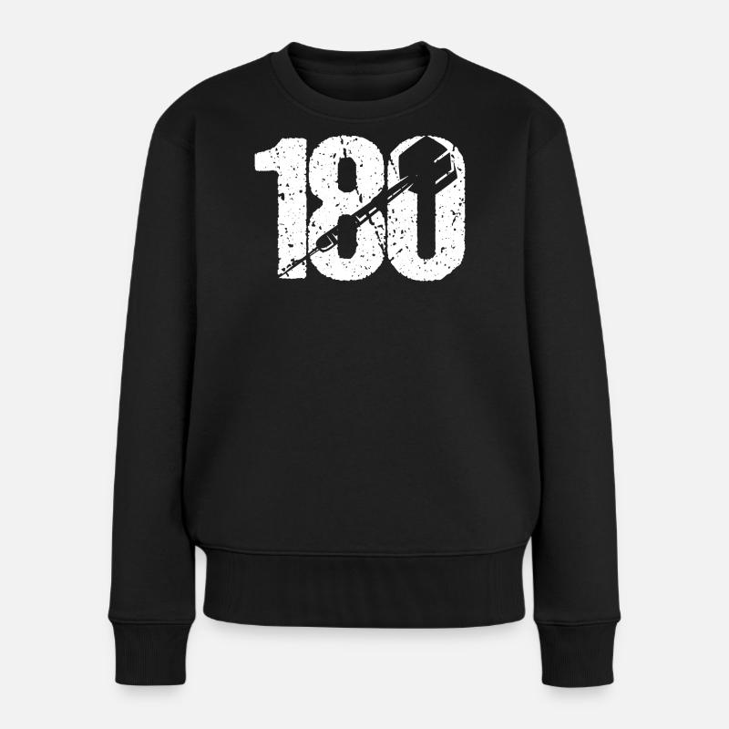 DART DARTS 180 ONEHUNDREDANDEIGHTY DARTSPIELER - Frauen Premium Bio Pullover - Schwarz
