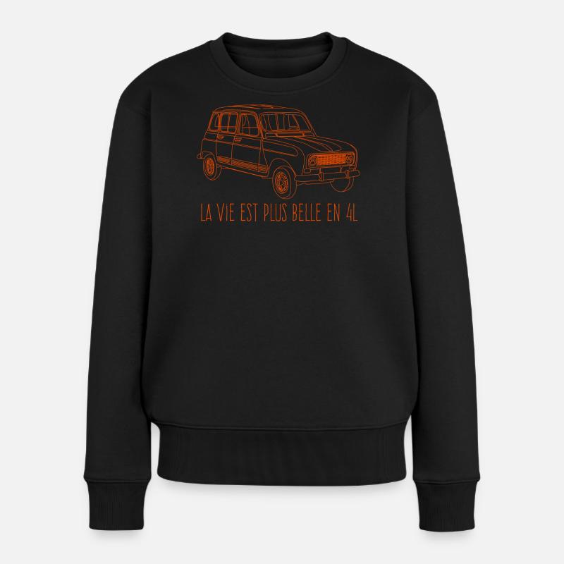 La vie est plus belle en 4L - Couleur corail - Pull Premium bio Femme - noir