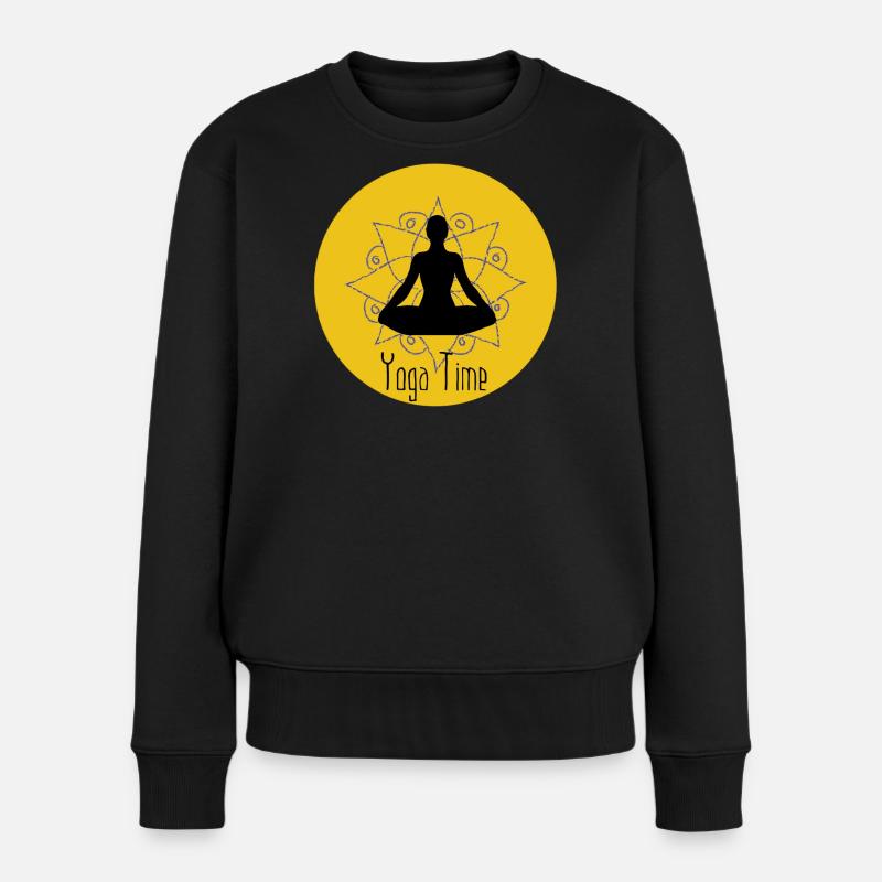 Yoga - Frauen Premium Bio Pullover - Schwarz