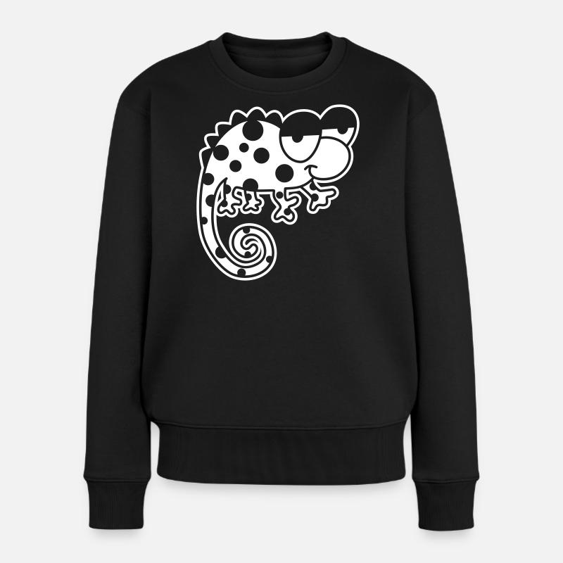 Chamäleon – Farbwechselndes Reptil, stylisch Vinta - Frauen Premium Bio Pullover - Schwarz