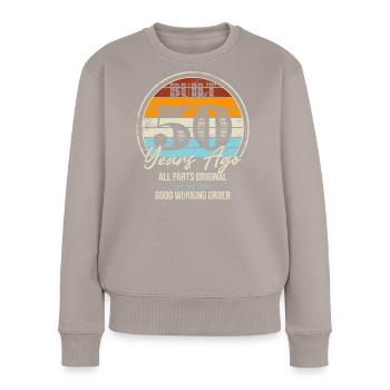 Vor fünfzig Jahren Alle Teile original - Frauen Premium Bio Pullover - Taupe - Vorne - Julia (174cm)