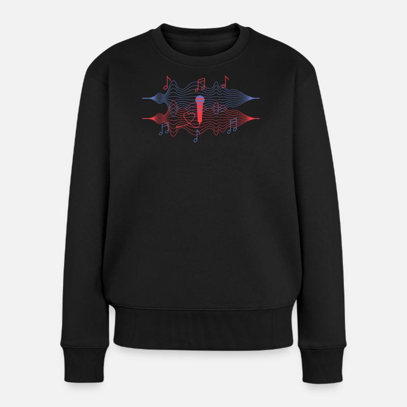 Ich liebe Musik - Frauen Premium Bio Pullover - Schwarz