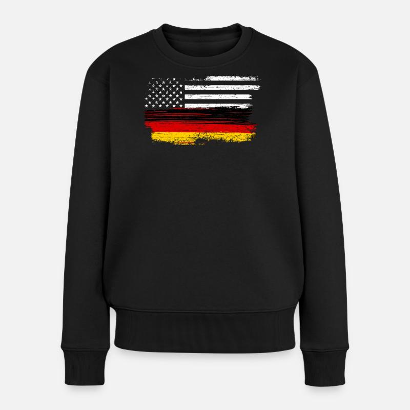 Drapeau Grunge Coup de pinceau - Pull Premium bio Femme - noir