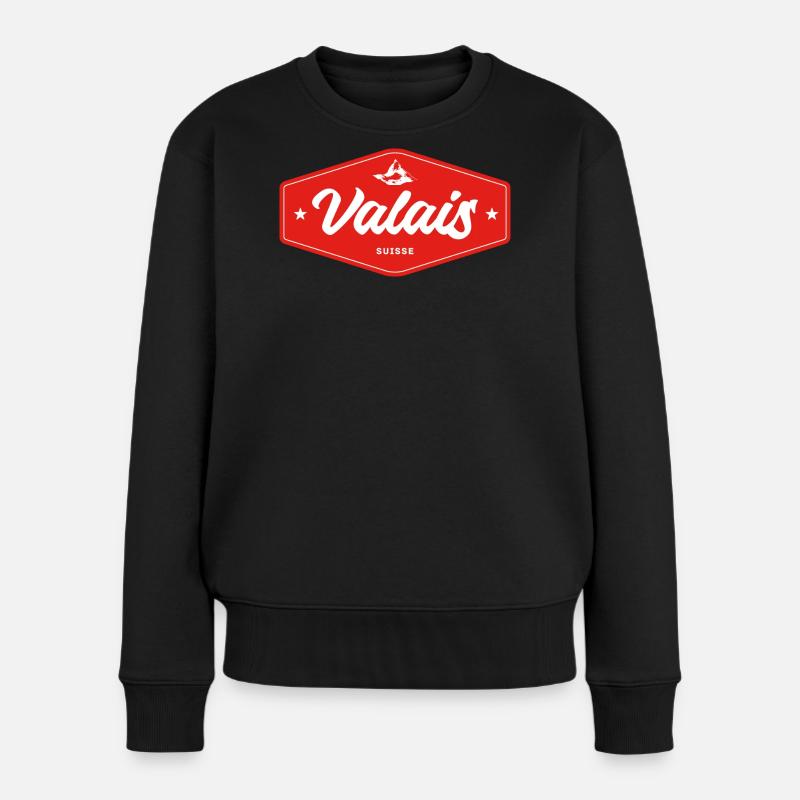 Insigne du Valais Suisse - Pull Premium bio Femme - noir