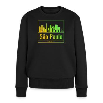 São Paulo skyline in neon gradient - Women's Premium Organic Jumper - black - Front - Julia (174cm)