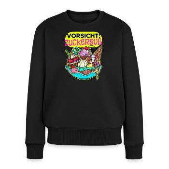 Süßigkeiten Schokolade Statement Nachspeise Bonbon - Frauen Premium Bio Pullover - Schwarz - Vorne - Julia (174cm)