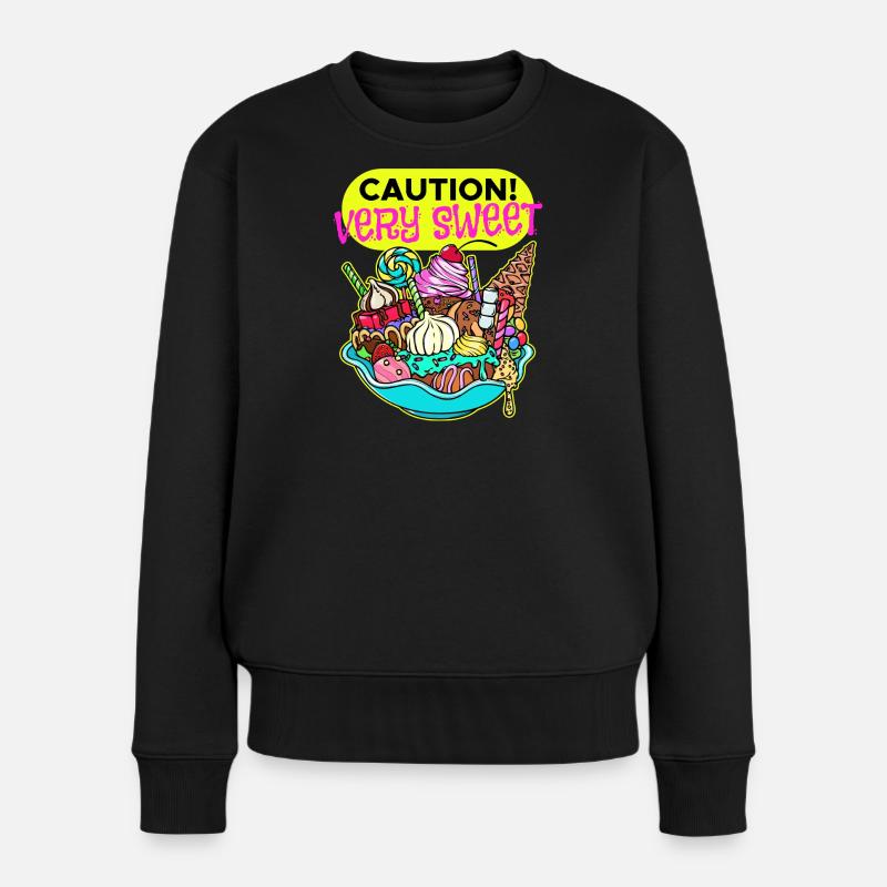Chocolate Sweets Dessert Candy Statement - Women's Premium Organic Jumper - black