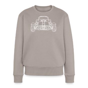 Caterham 7 voiture de sport - Pull Premium bio Femme - taupe - Devant - Julia (174cm)