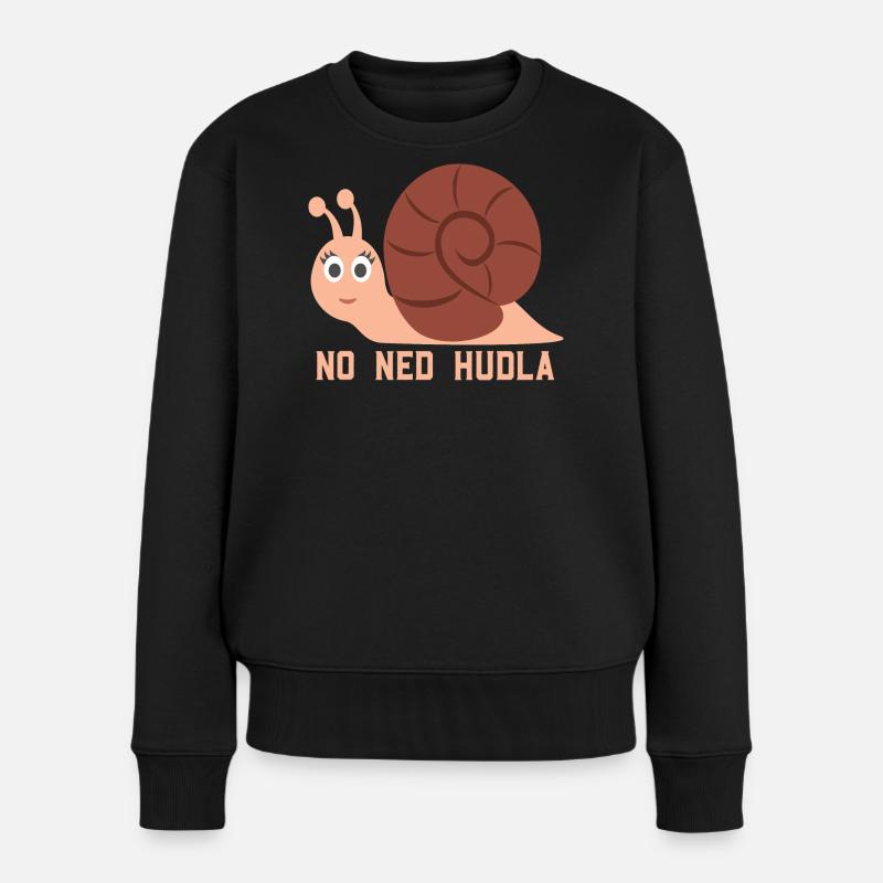 Schwäbisch Schwaben No ned Hudla Schnecke - Frauen Premium Bio Pullover - Schwarz