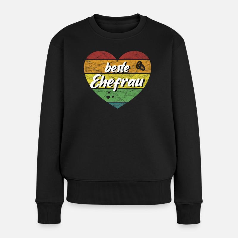 beste Ehefrau Geschenk retro vintage - Frauen Premium Bio Pullover - Schwarz