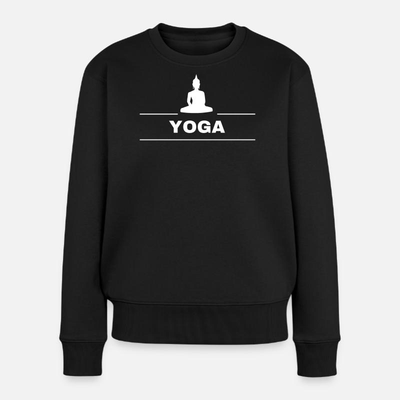 Buddha Yoga - Frauen Premium Bio Pullover - Schwarz