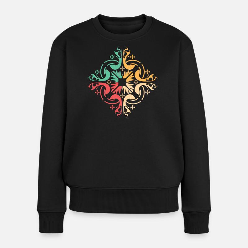 Muster Lissabon Symbol Illustration Farben Grafik - Frauen Premium Bio Pullover - Schwarz