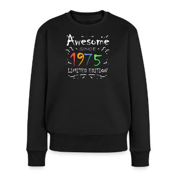 1975 - Vrouwen Premium Bio sweater - zwart - Voor - Julia (174cm)