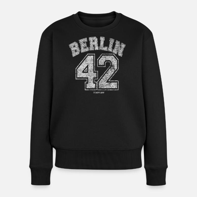 Berlin 42 Tempelhof - Frauen Premium Bio Pullover - Schwarz