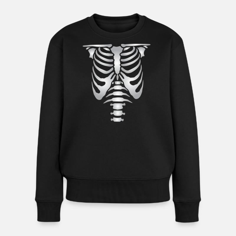 Human skeleton bones torso - Women's Premium Organic Jumper - black