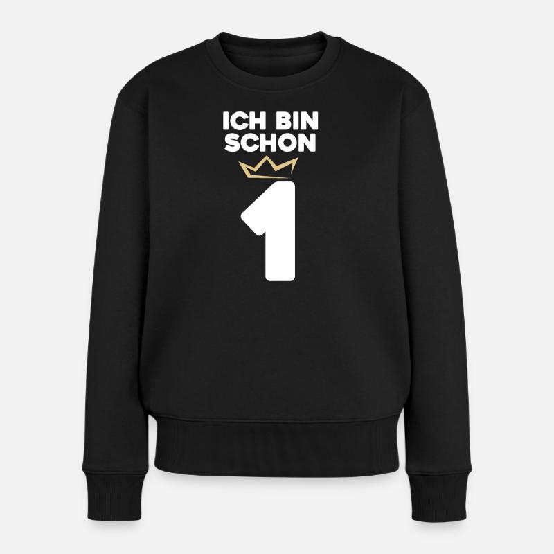 1 Geburtstag - 1 Jahre mit Krone - Frauen Premium Bio Pullover - Schwarz