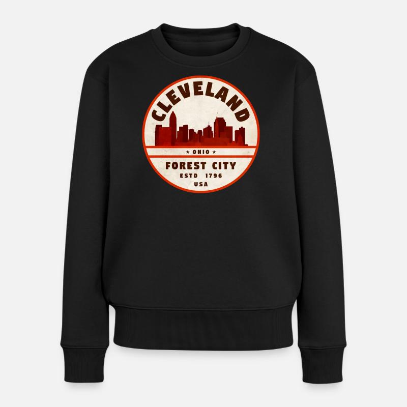 Cleveland Forest City Emblem - Frauen Premium Bio Pullover - Schwarz
