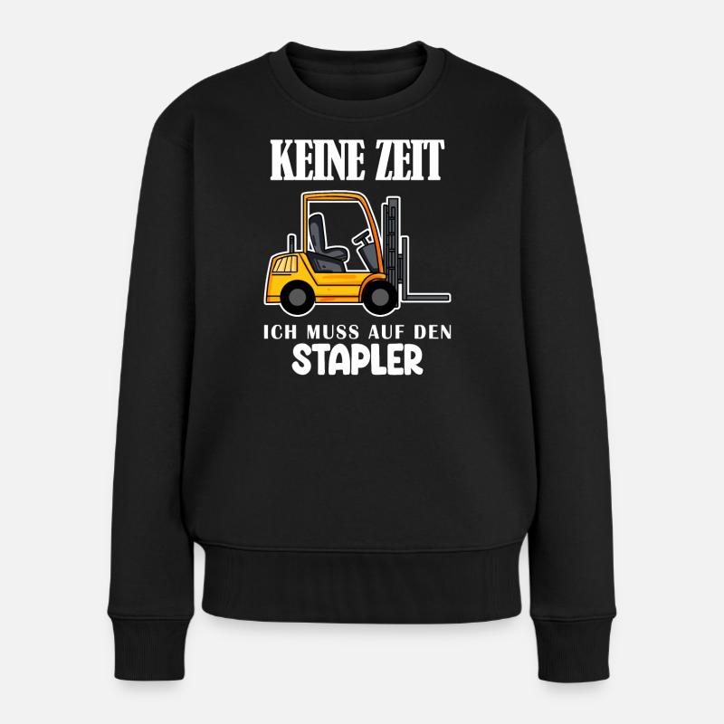 Staplerfahrer Gabelstapler Lager Logistik - Frauen Premium Bio Pullover - Schwarz