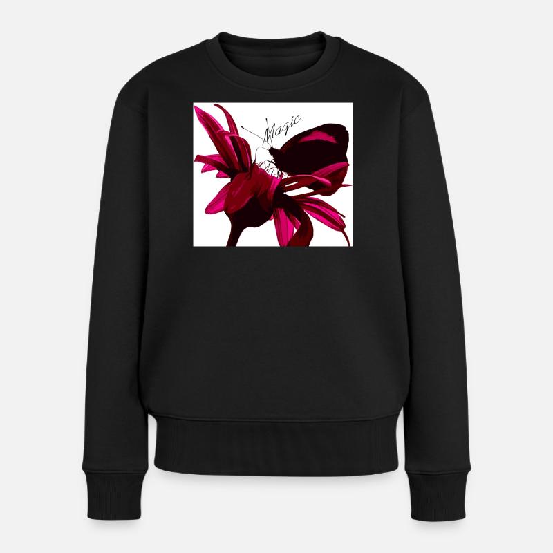 Papillon magique rouge - Pull Premium bio Femme - noir