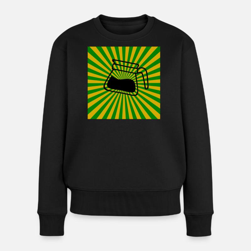 Sunburst Coffee vert jaune-Sunrise Café - Pull Premium bio Femme - noir