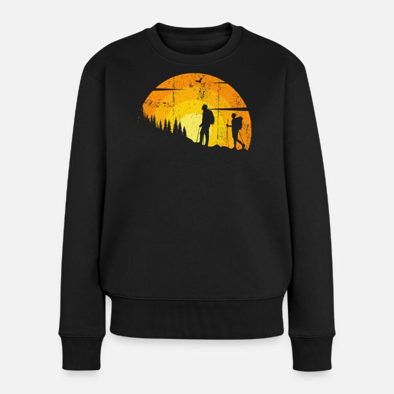 Silhouettes du Sentier du Coucher de Soleil - Pull Premium bio Femme - noir