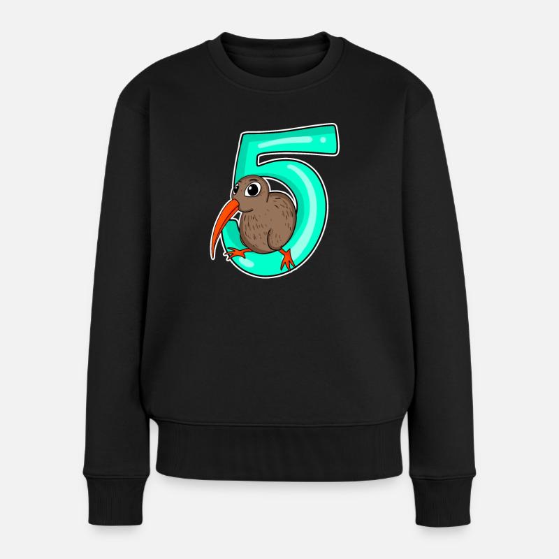 5 Jahre alt - 5. Geburtstag mit Tier Motiv - Frauen Premium Bio Pullover - Schwarz