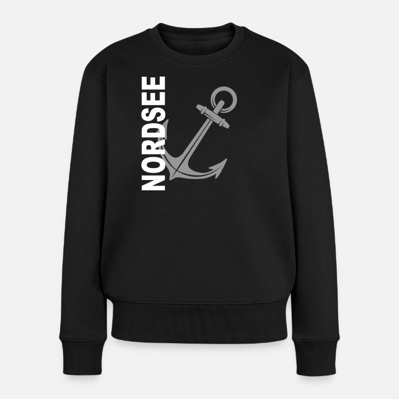 Nordsee - Frauen Premium Bio Pullover - Schwarz