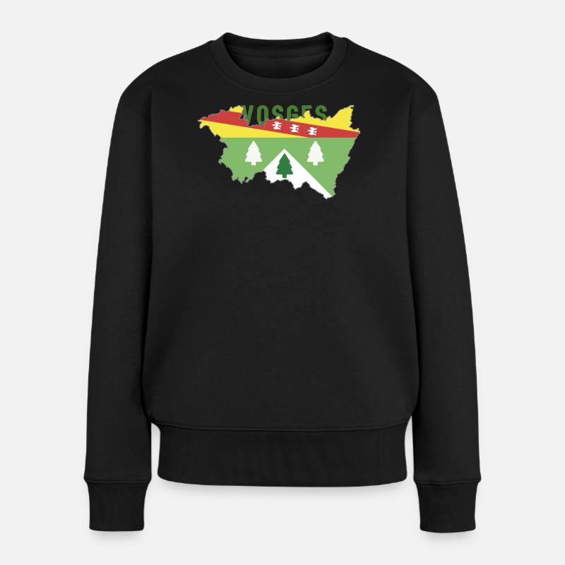 Carte des Vosges et son Blason - Pull Premium bio Femme - noir