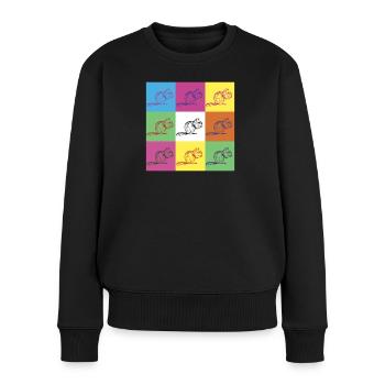 Eichhörnchen Design - Frauen Premium Bio Pullover - Schwarz - Vorne - Julia (174cm)