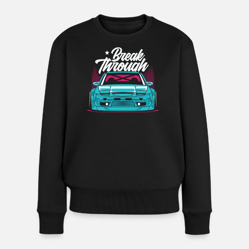 Break Through Neon Car Graphic - Women's Premium Organic Jumper - black