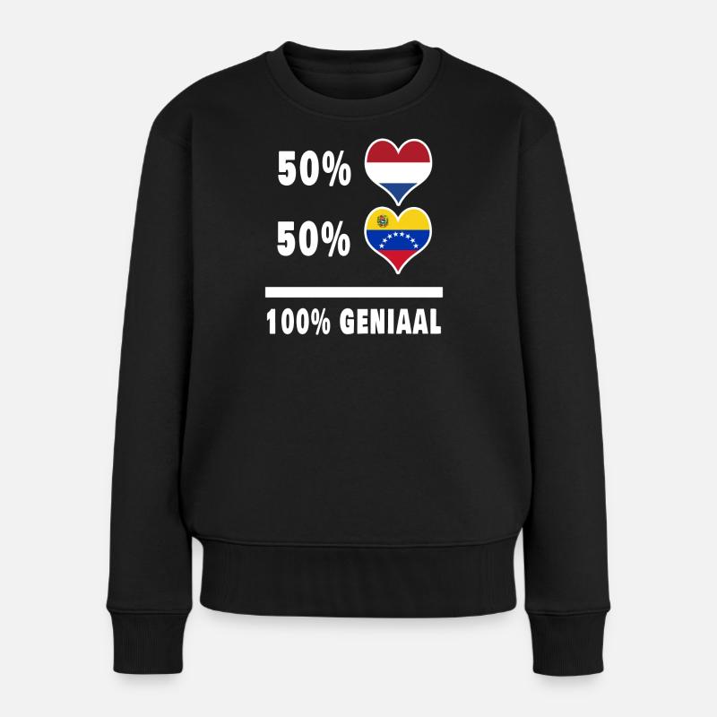 Venezuela und die Niederlande 100% Genius Flagge - Frauen Premium Bio Pullover - Schwarz