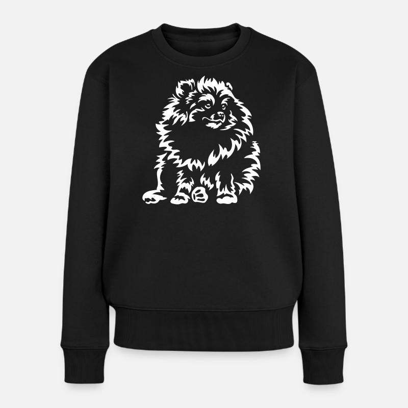 Zwergspitz "Black Edition" - Frauen Premium Bio Pullover - Schwarz