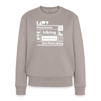 LAW 9 l Pieterburen l Sint Pietersberg l weiß - Frauen Premium Bio Pullover - Taupe - Vorne - Julia (174cm)