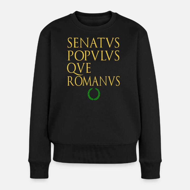 Senat und Volk von Rom in lateinischer Sprache - Frauen Premium Bio Pullover - Schwarz