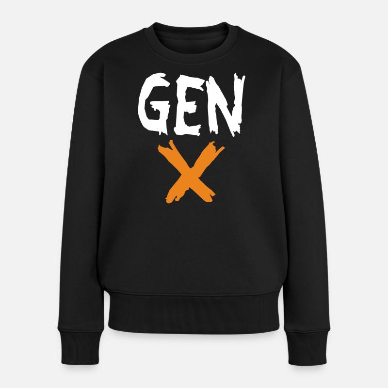 Gen X - Frauen Premium Bio Pullover - Schwarz