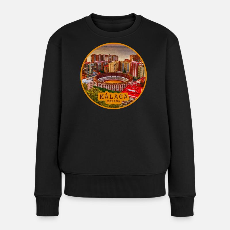 Panorama des arènes de Malaga - Pull Premium bio Femme - noir