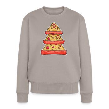 Pizza Baum - Frauen Premium Bio Pullover - Taupe - Vorne - Julia (174cm)