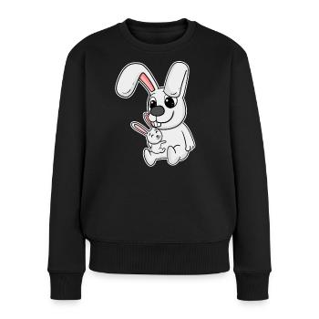 Rabbit Family - Rabbit with Baby - Women's Premium Organic Jumper - black - Front - Julia (174cm)
