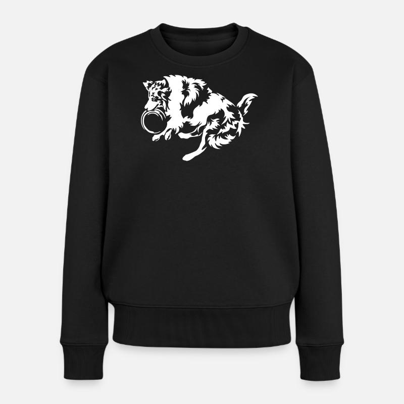 Border Collie "Black Edition" - Frauen Premium Bio Pullover - Schwarz
