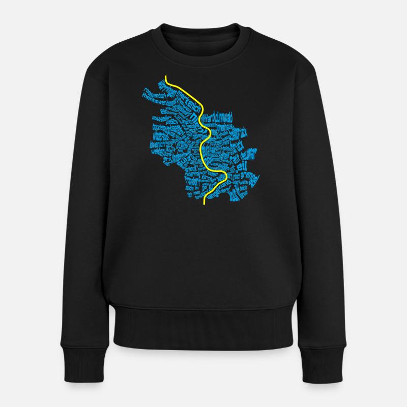 Köln - 86 Veedel  - Frauen Premium Bio Pullover - Schwarz