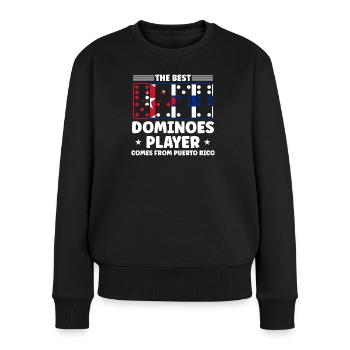 Domino Design - Frauen Premium Bio Pullover - Schwarz - Vorne - Julia (174cm)