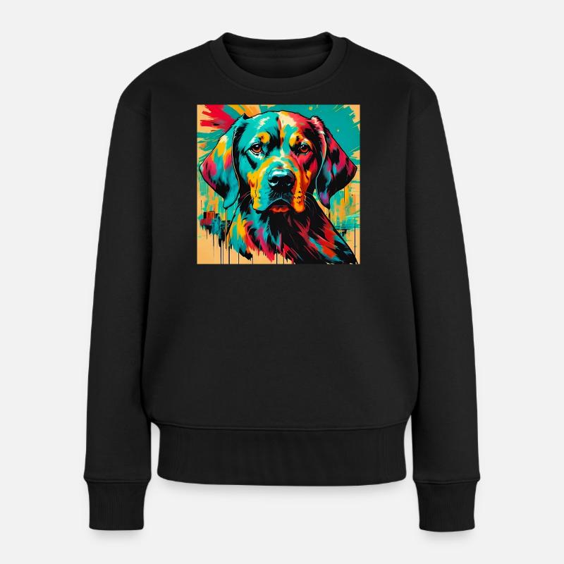 Hund - Frauen Premium Bio Pullover - Schwarz