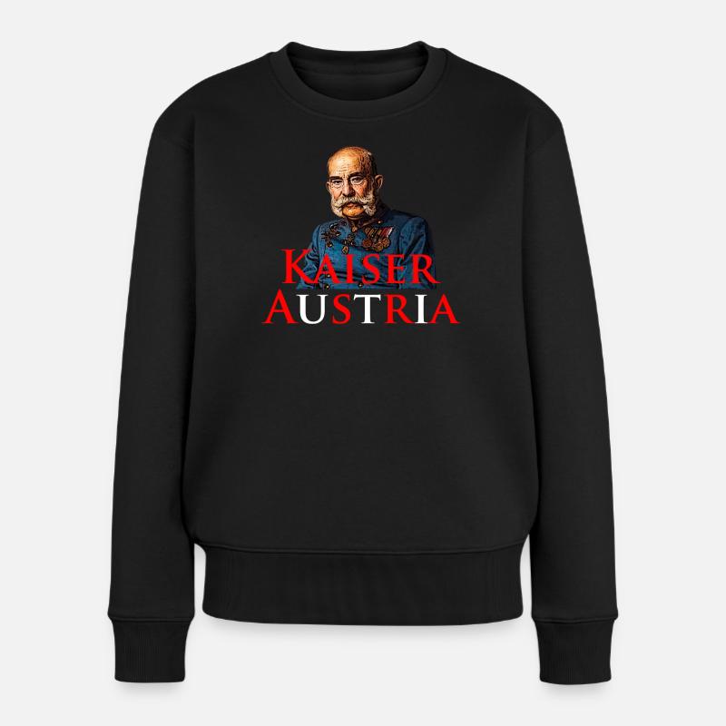 Kaiser Austria – Historisches Österreich Motiv - Frauen Premium Bio Pullover - Schwarz