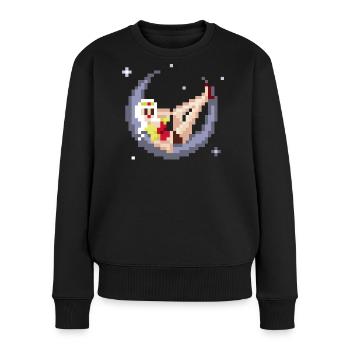 Pixel Pinup: Girl on the Moon - Women's Premium Organic Jumper - black - Front - Julia (174cm)