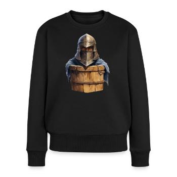 Ritter im Eimer – Lustiges RPG Design - Frauen Premium Bio Pullover - Schwarz - Vorne - Julia (174cm)