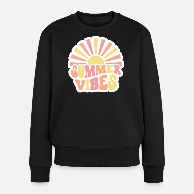Summer Vibes - Frauen Premium Bio Pullover - Schwarz