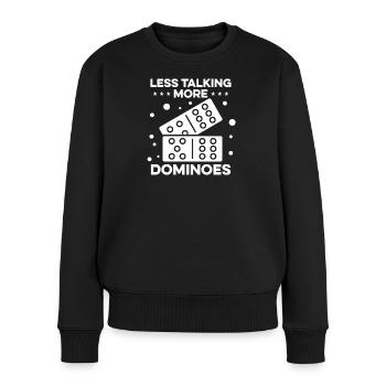 Domino Spiel Design - Frauen Premium Bio Pullover - Schwarz - Vorne - Julia (174cm)