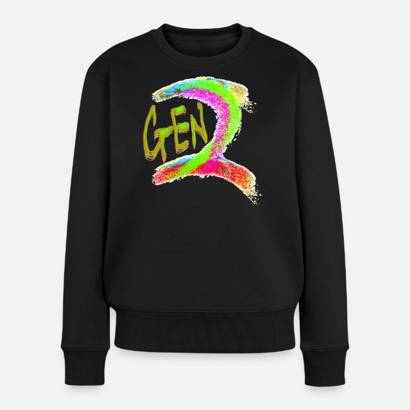Generation Z - Frauen Premium Bio Pullover - Schwarz